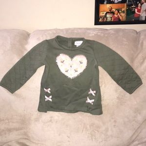 Little lass 4T green pink yellow long sleeved top 💕